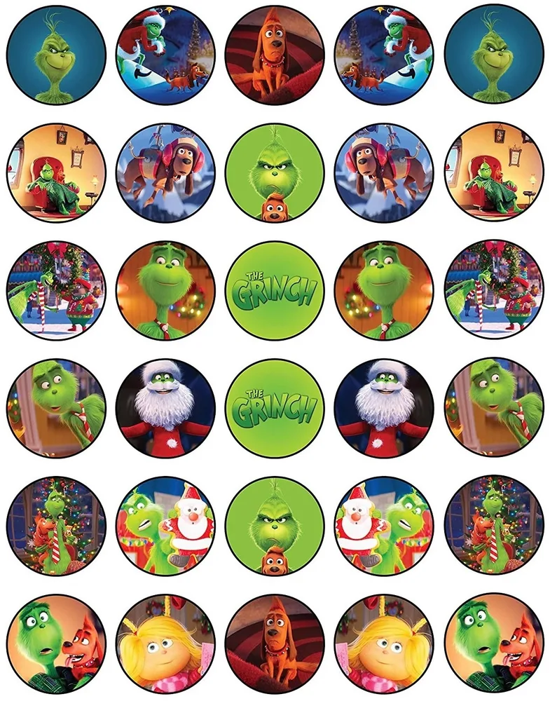Grinch Mix Cupcakes – jedlý papír na cupcakes – jedlý obrázek na dort