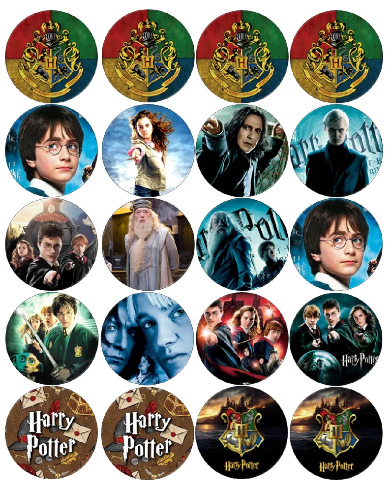 Harry Potter Cupcakes Mix – kolečka s postavami – jedlý papír na cupcakes – jedlý obrázek na dort