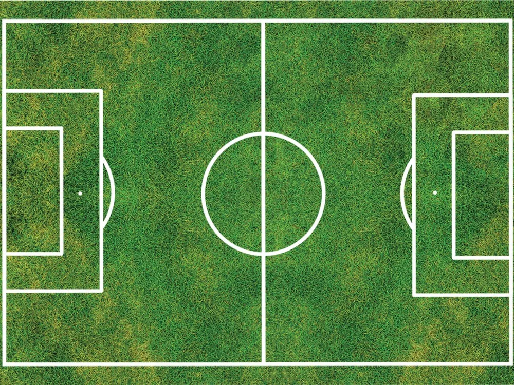 Fotbalové Hřiště – Tmavé – jedlý papír na hranatý dort – jedlý obrázek na dort