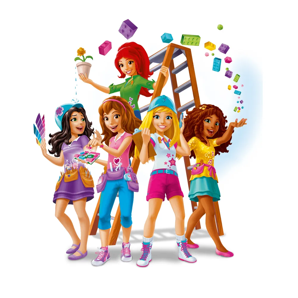 Lego Friends – kamarádky se žebříkem – jedlý obrázek na dort – jedlý obrázek na dort