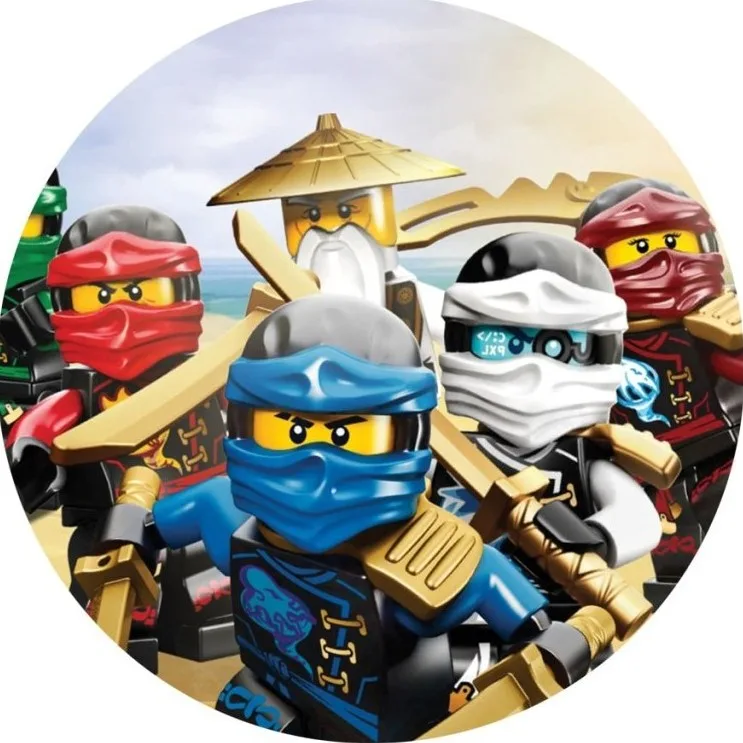 Lego Ninjago – Jay, Kai a Zane zblízka – jedlý obrázek na dort – jedlý obrázek na dort