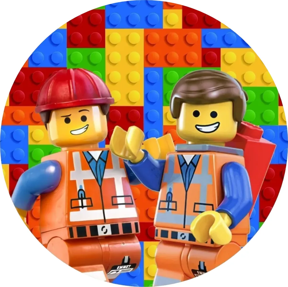 Lego – Dělníci – jedlý obrázek na dort – jedlý obrázek na dort