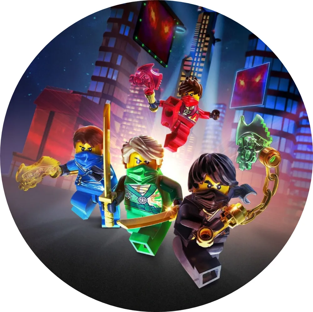 Lego Ninjago – nindžové v noční metropoli – jedlý obrázek na dort – jedlý obrázek na dort