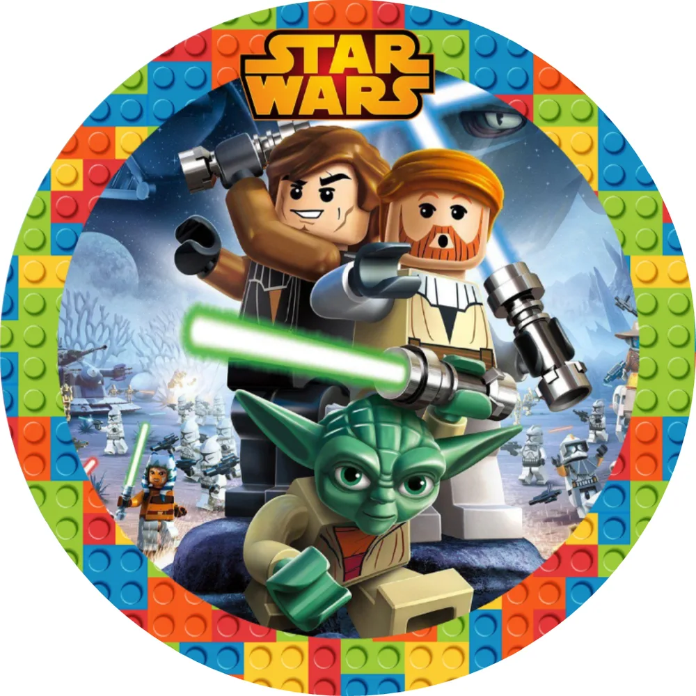 Lego – Star Wars – Yoda se světelným mečem – jedlý obrázek na dort – jedlý obrázek na dort