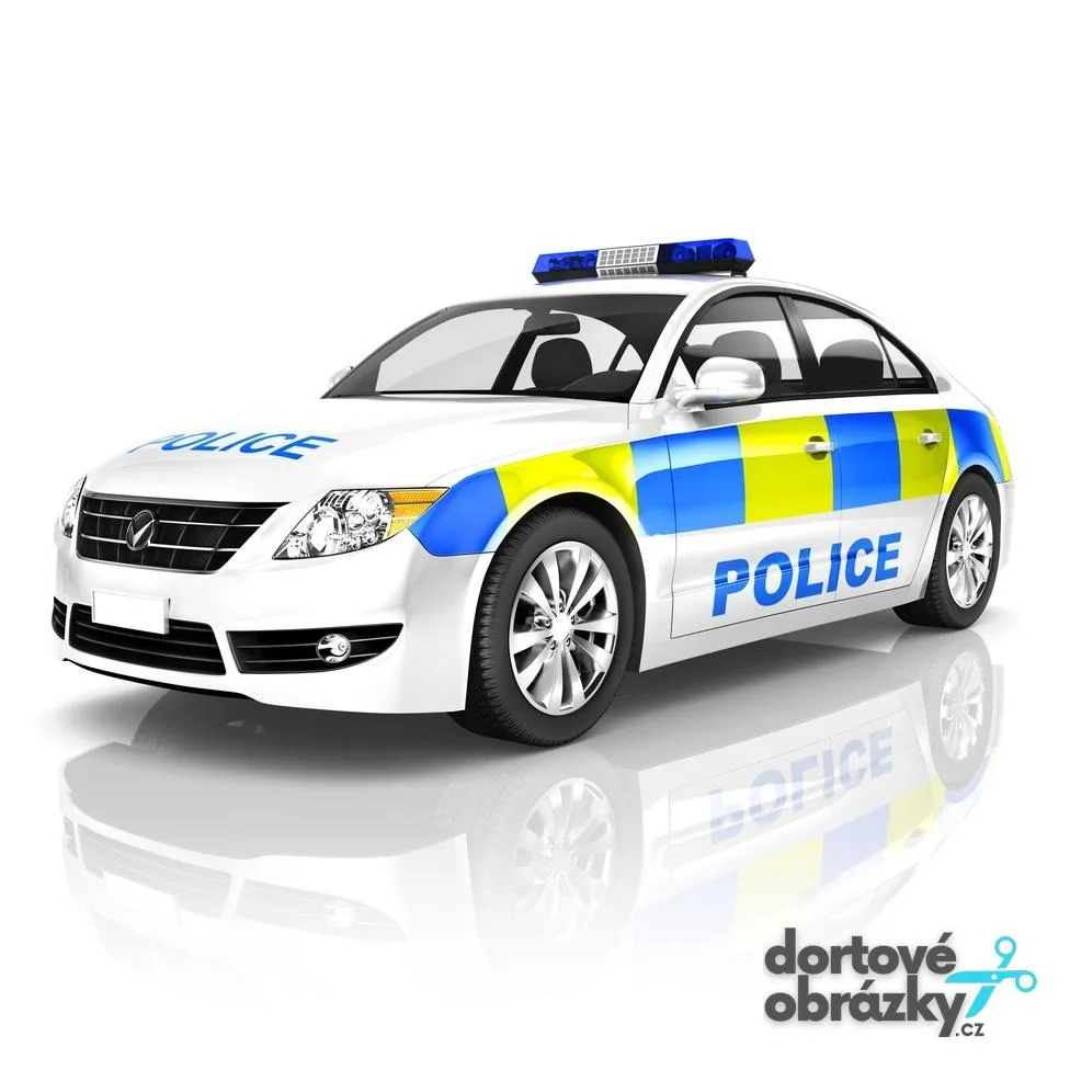 Policie – Policejní Auto – jedlý obrázek na dort – jedlý obrázek na dort