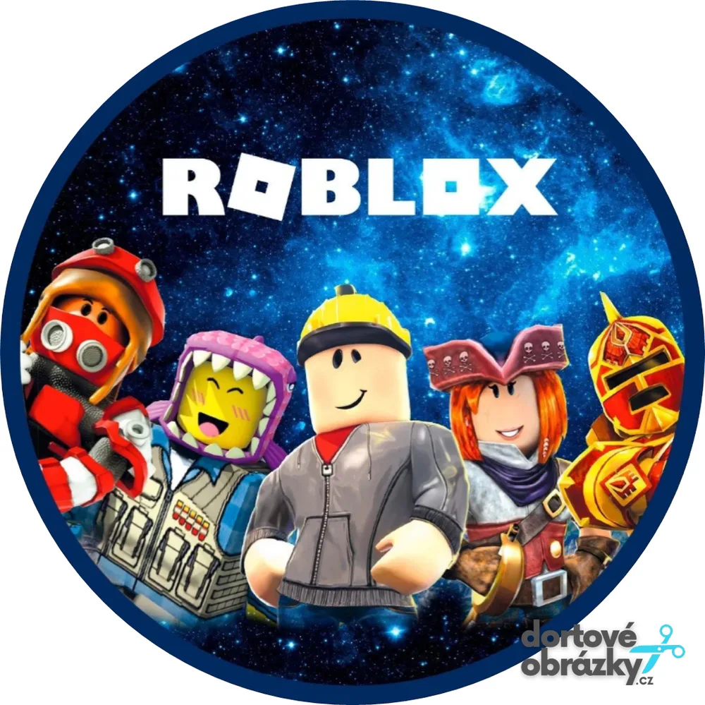 Roblox – postavy ve vesmíru – jedlý obrázek na dort – jedlý obrázek na dort