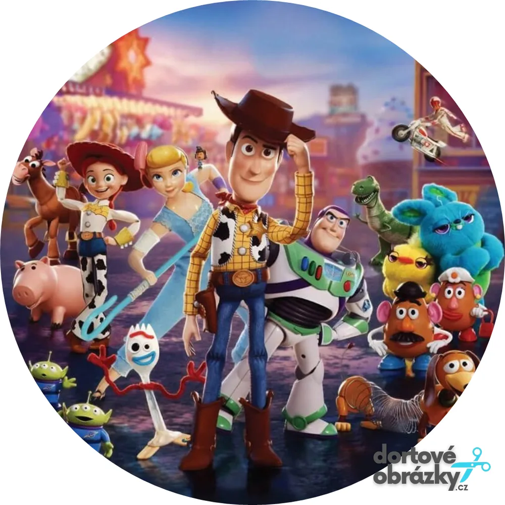 Toy Story – Příběh Hraček – Woody a parta – jedlý obrázek na dort – jedlý obrázek na dort