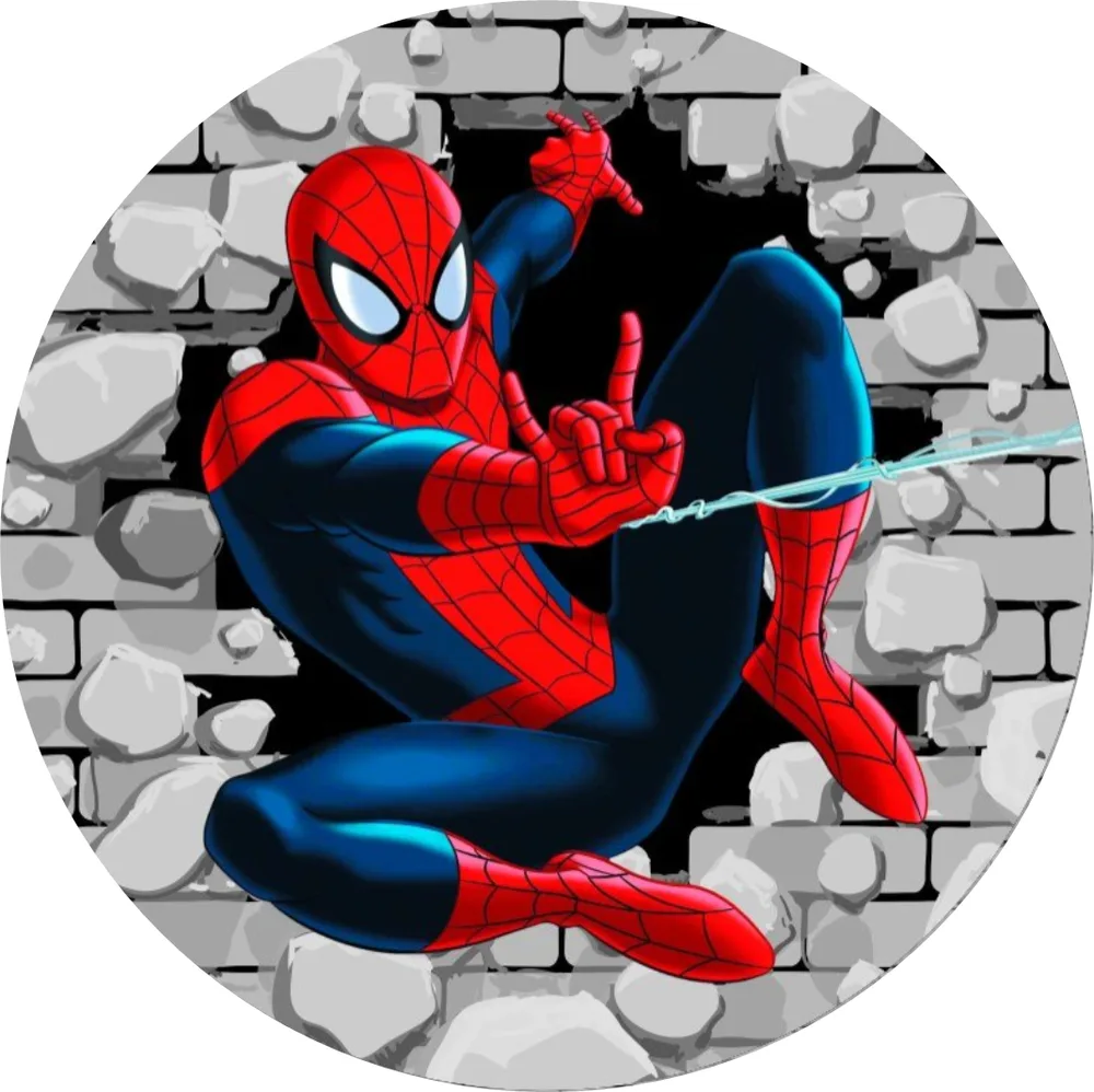 Spiderman – skok z kamenné zdi – jedlý obrázek na dort – jedlý obrázek na dort