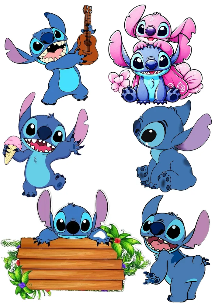 Lilo & Stitch mix formát – jedlý papír na hranatý dort – jedlý obrázek na dort