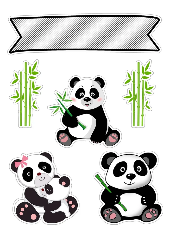 Panda – jedlý papír na hranatý dort – jedlý obrázek na dort