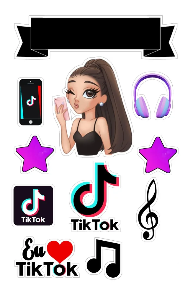Tik Tok – jedlý papír na hranatý dort – jedlý obrázek na dort