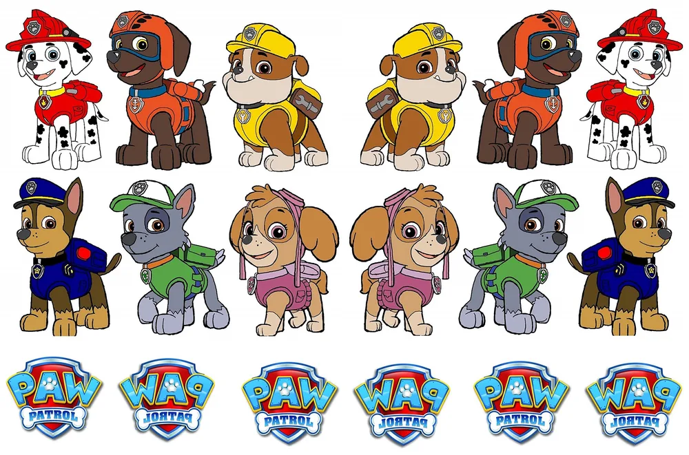 Postavičky Paw Patrol – jedlé obrázky na zápichy – jedlý obrázek na dort