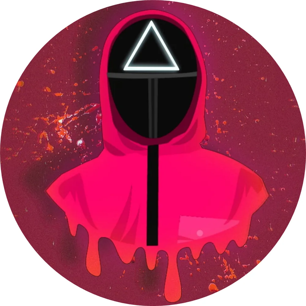 Hra na Oliheň – Squid Game – strážce v růžovém – jedlý obrázek na dort – jedlý obrázek na dort