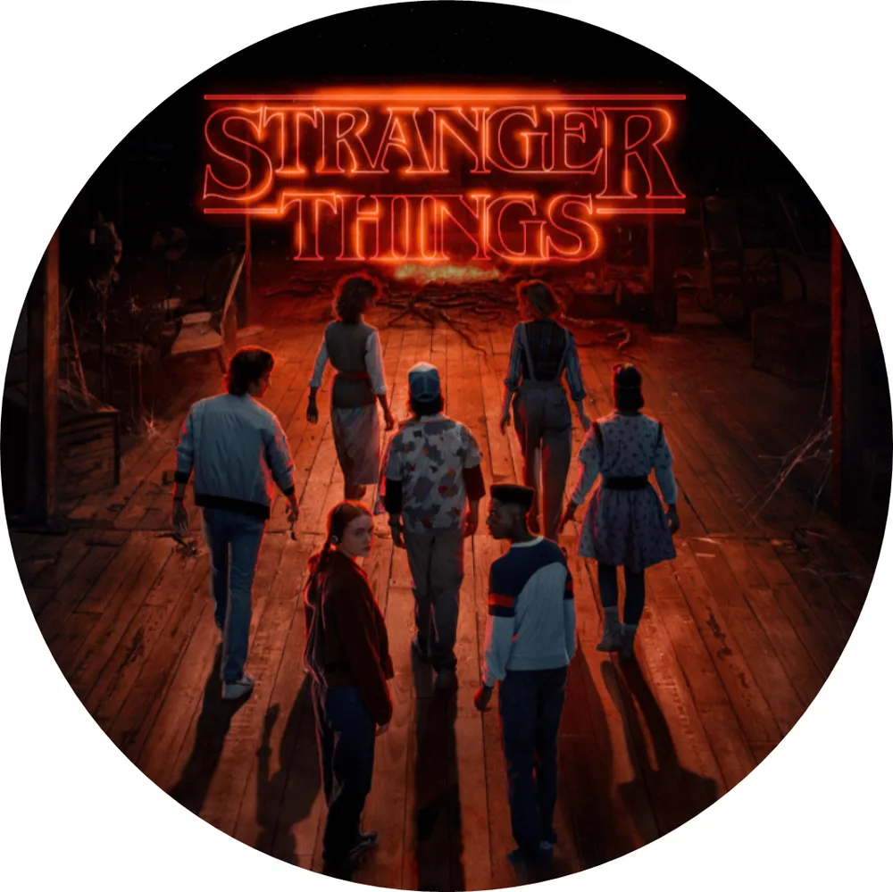 Stranger Things – parta jde do tmy – jedlý obrázek na dort – jedlý obrázek na dort
