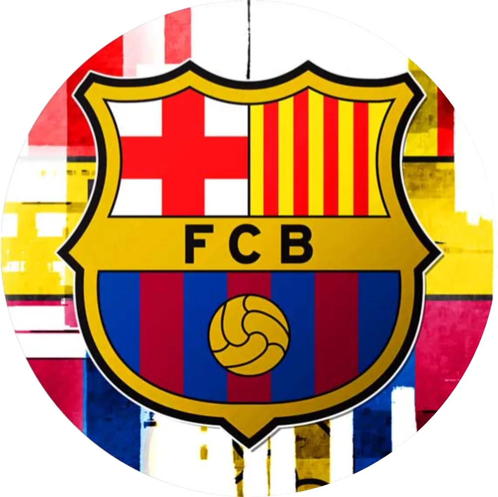 FC Barcelona – znak na vlajkách – jedlý obrázek na dort – jedlý obrázek na dort