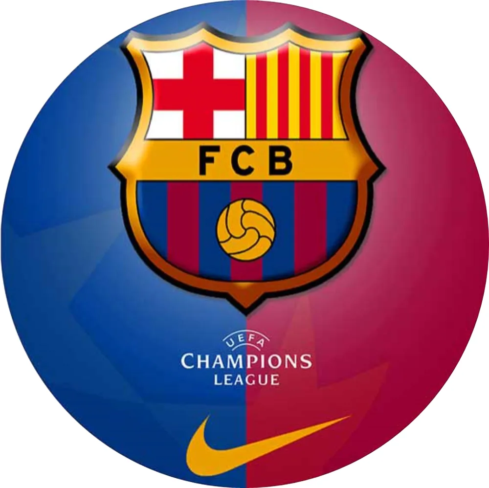 FC Barcelona – znak Ligy mistrů – jedlý obrázek na dort – jedlý obrázek na dort