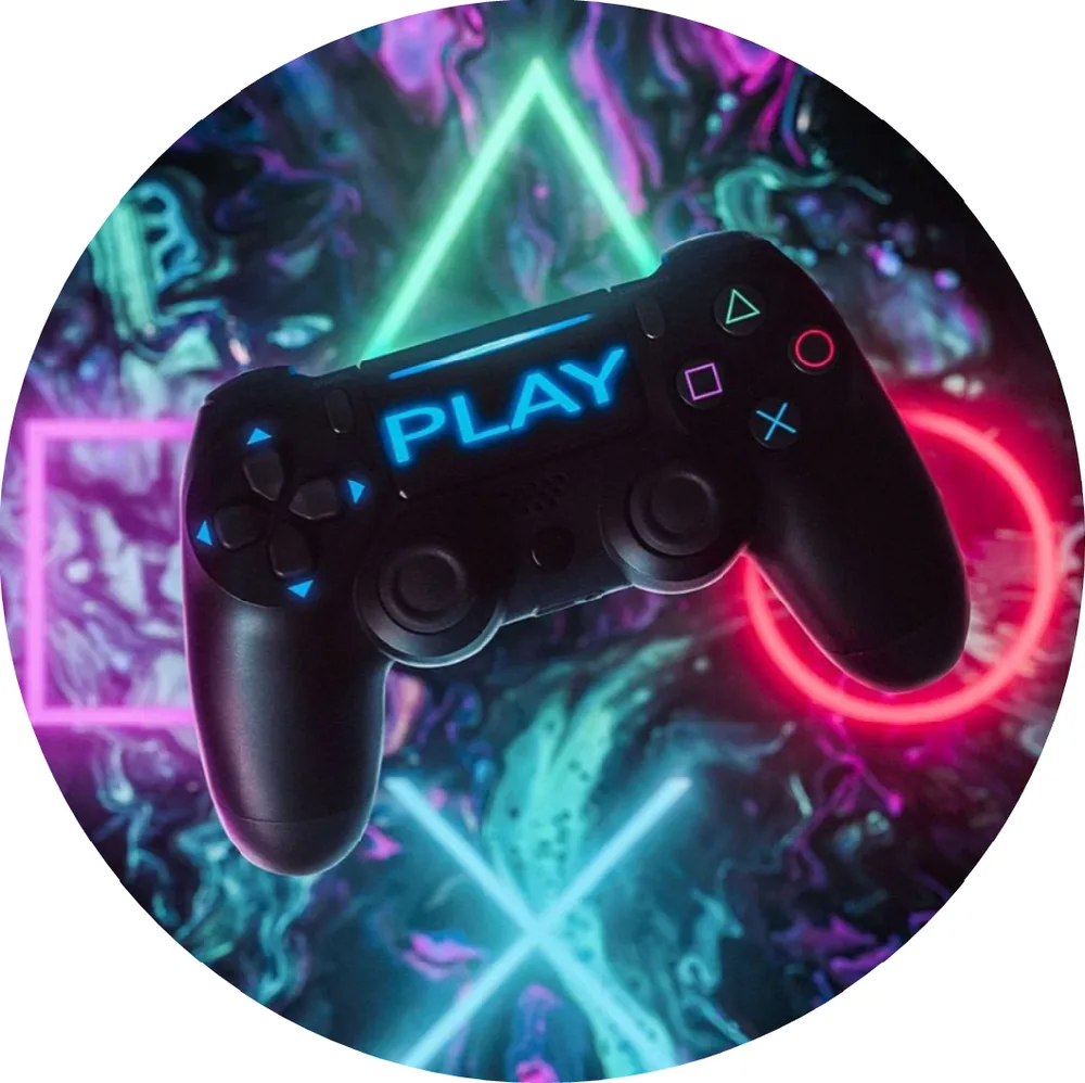 Gamer – ovladač v neonech – jedlý obrázek na dort – jedlý obrázek na dort