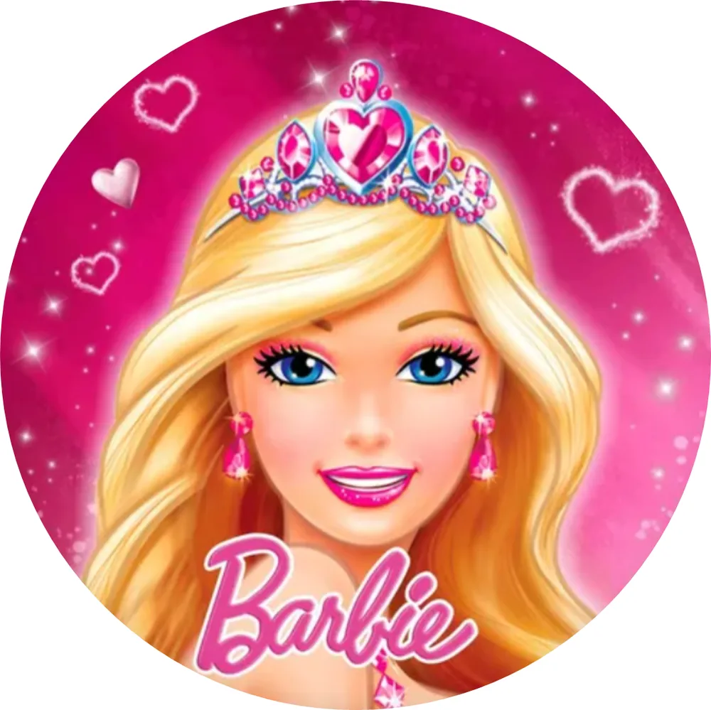 Barbie – portrét s korunkou – jedlý obrázek na dort – jedlý obrázek na dort