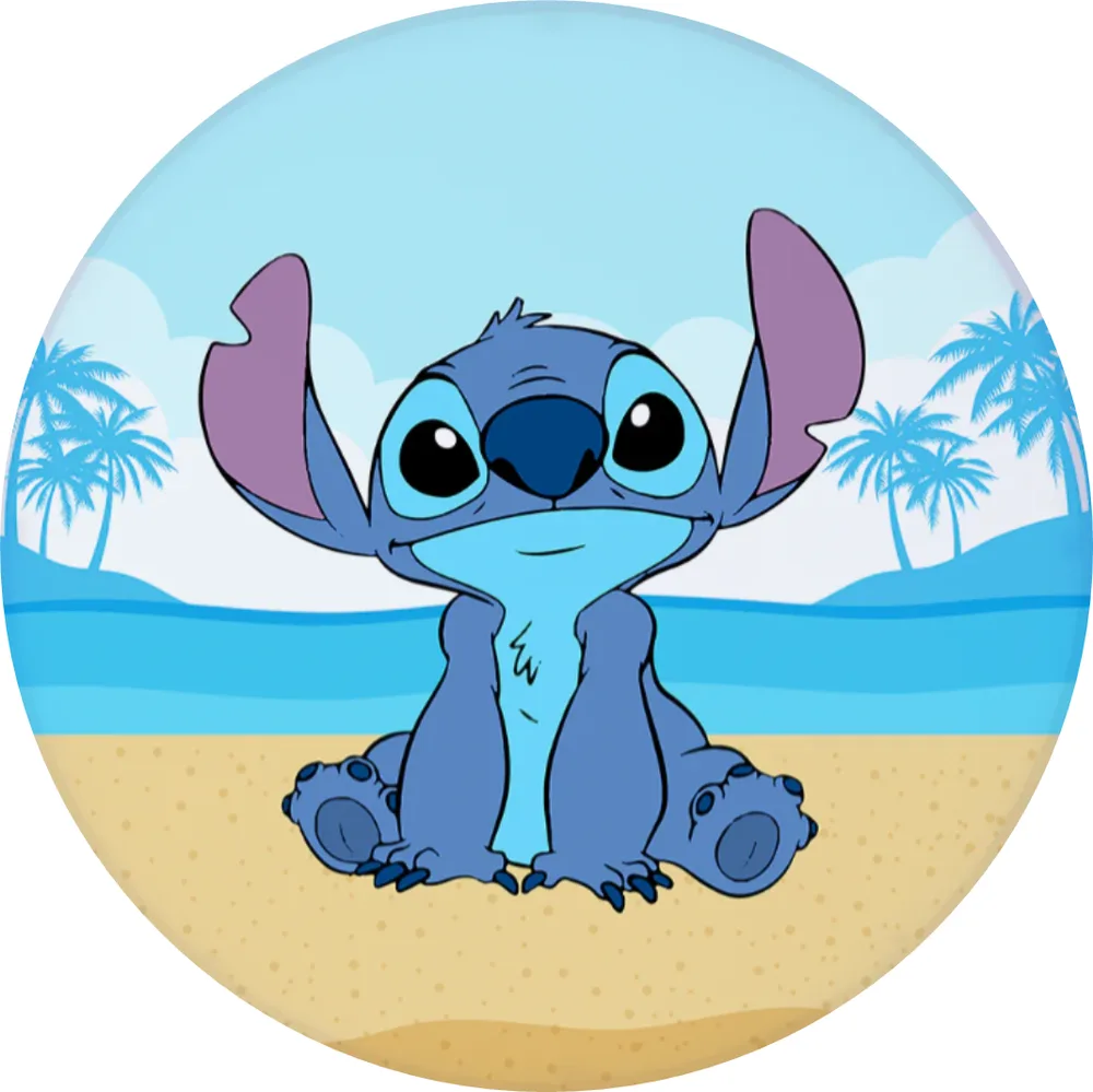 Lilo a Stitch – na pláži s palmami – jedlý obrázek na dort – jedlý obrázek na dort