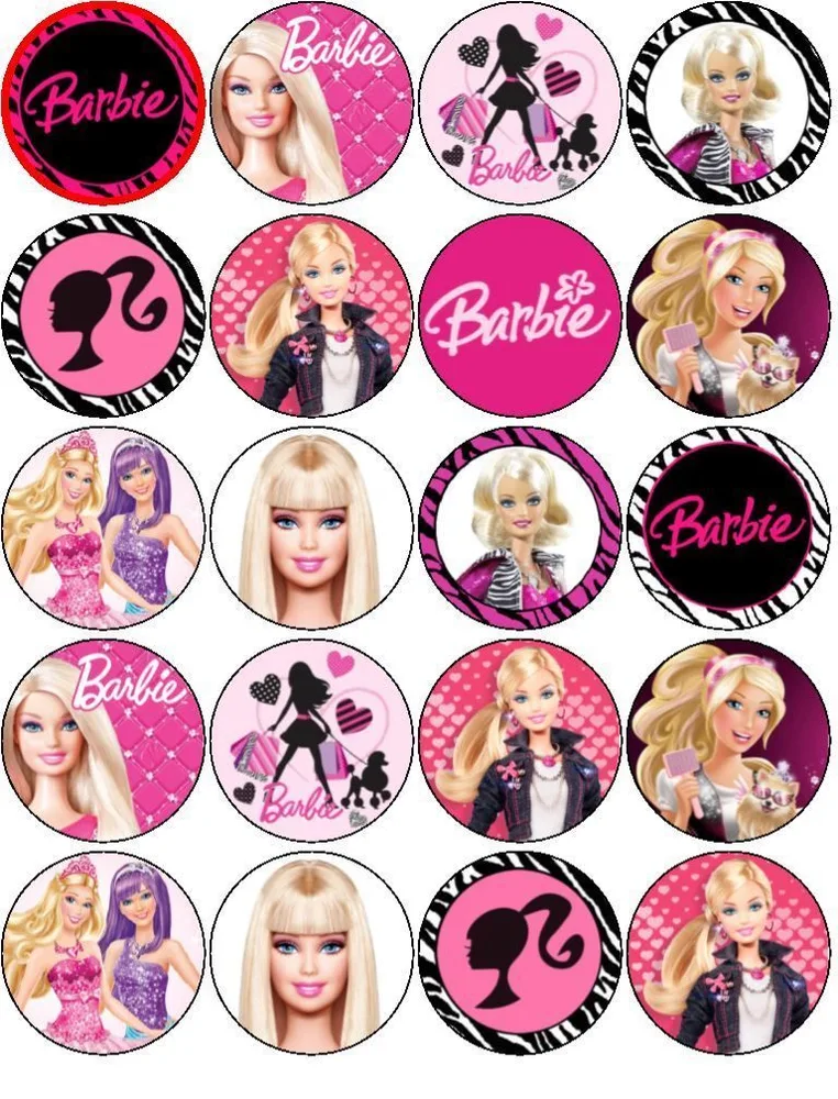 Barbie – jedlý papír na cupcakes – jedlý obrázek na dort