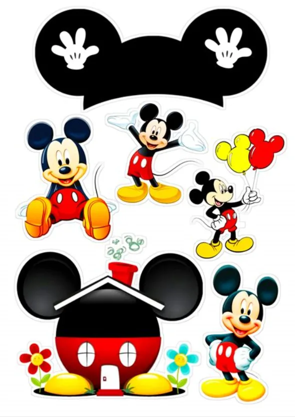 Mickey – Ořez – jedlý papír na hranatý dort – jedlý obrázek na dort