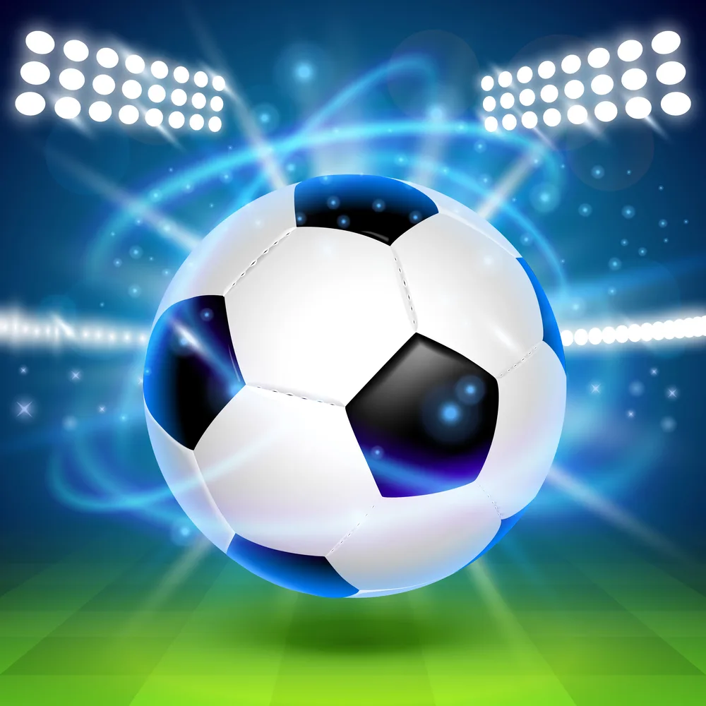 Fotbal – míč pod reflektory – jedlý obrázek na dort – jedlý obrázek na dort