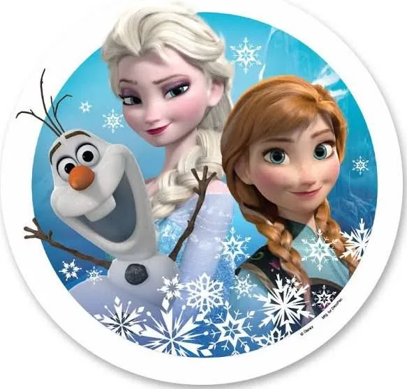 Frozen – Olaf se sestrami – jedlý obrázek na dort – jedlý obrázek na dort