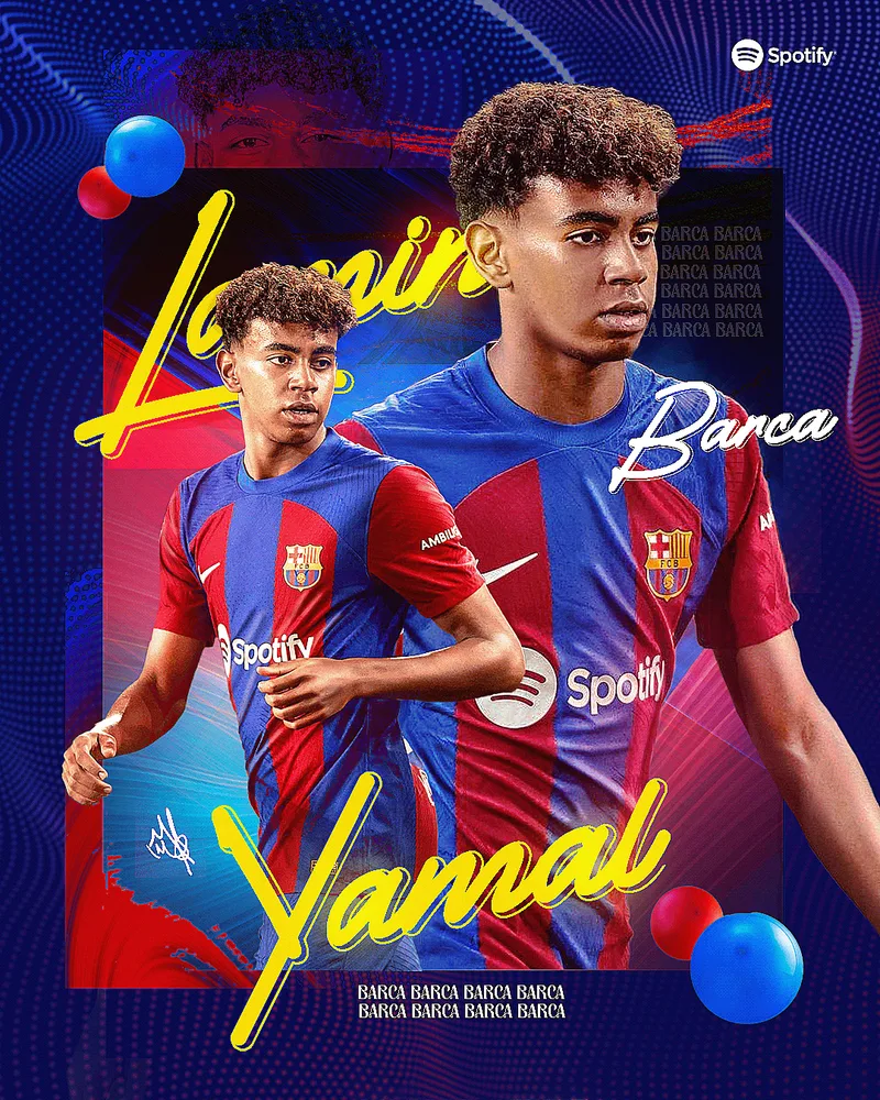 FC Barcelona – Lamine Yamal – jedlý papír na hranatý dort – jedlý obrázek na dort
