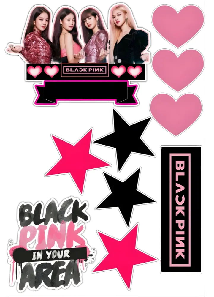 Blackpink – jedlý papír na hranatý dort – jedlý obrázek na dort