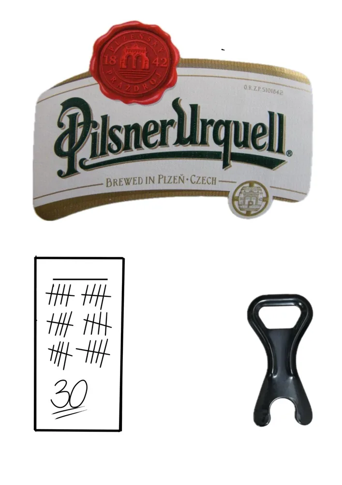 Pilsner – Plzeň – Pivo – logo a otvírák – jedlý papír na hranatý dort – jedlý obrázek na dort