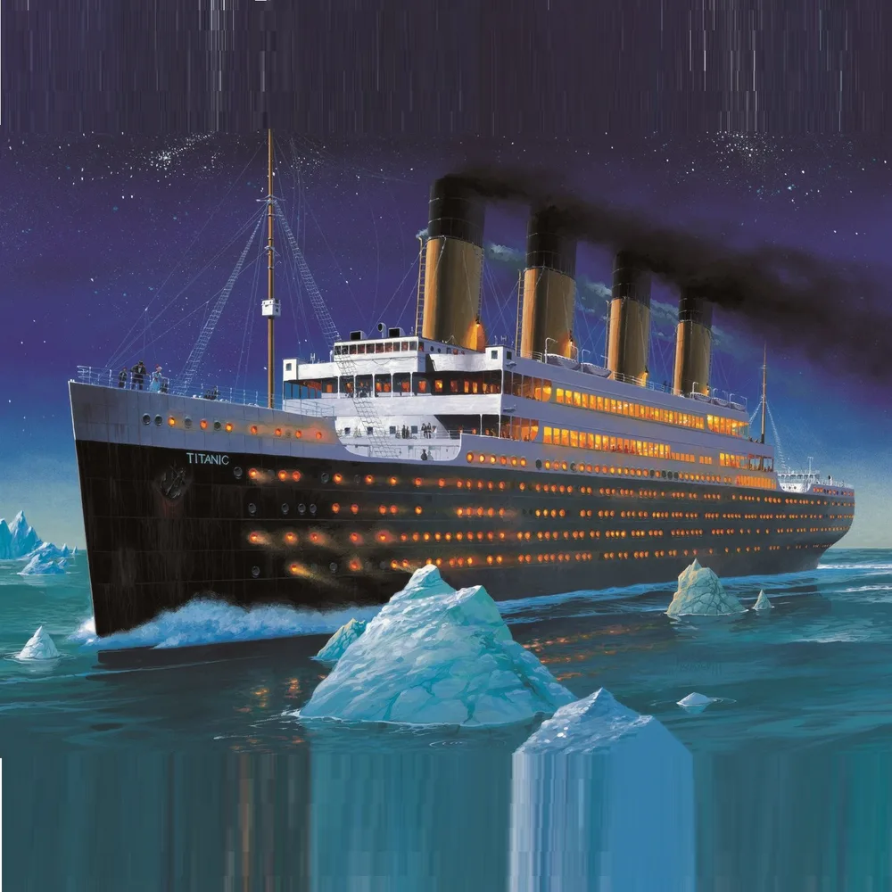 LOĎ – Titanic – tvar čtverec – jedlý papír na hranatý dort – jedlý obrázek na dort