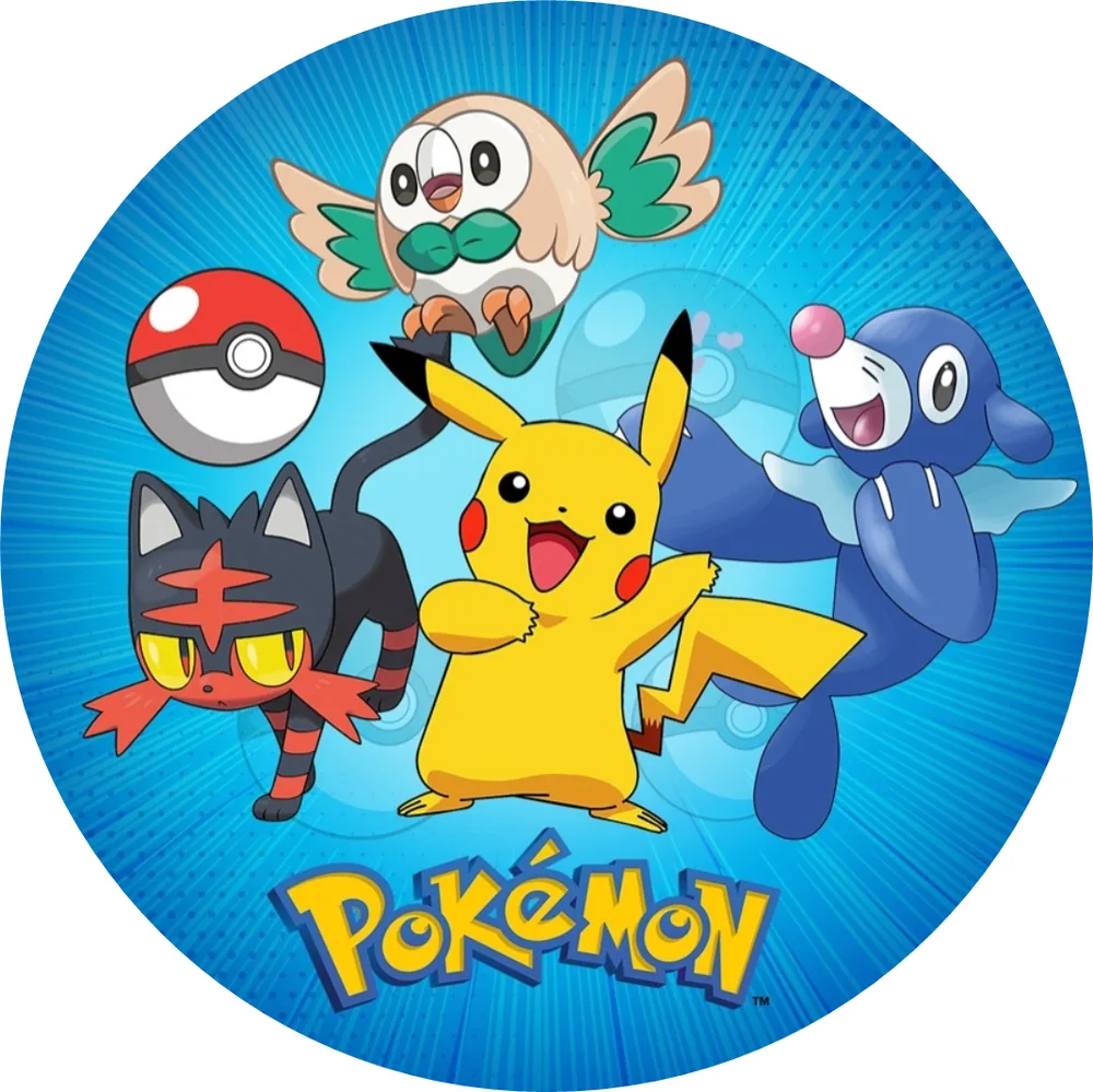 Pokémon – Pikachu a startéři z Aloly – jedlý obrázek na dort – jedlý obrázek na dort