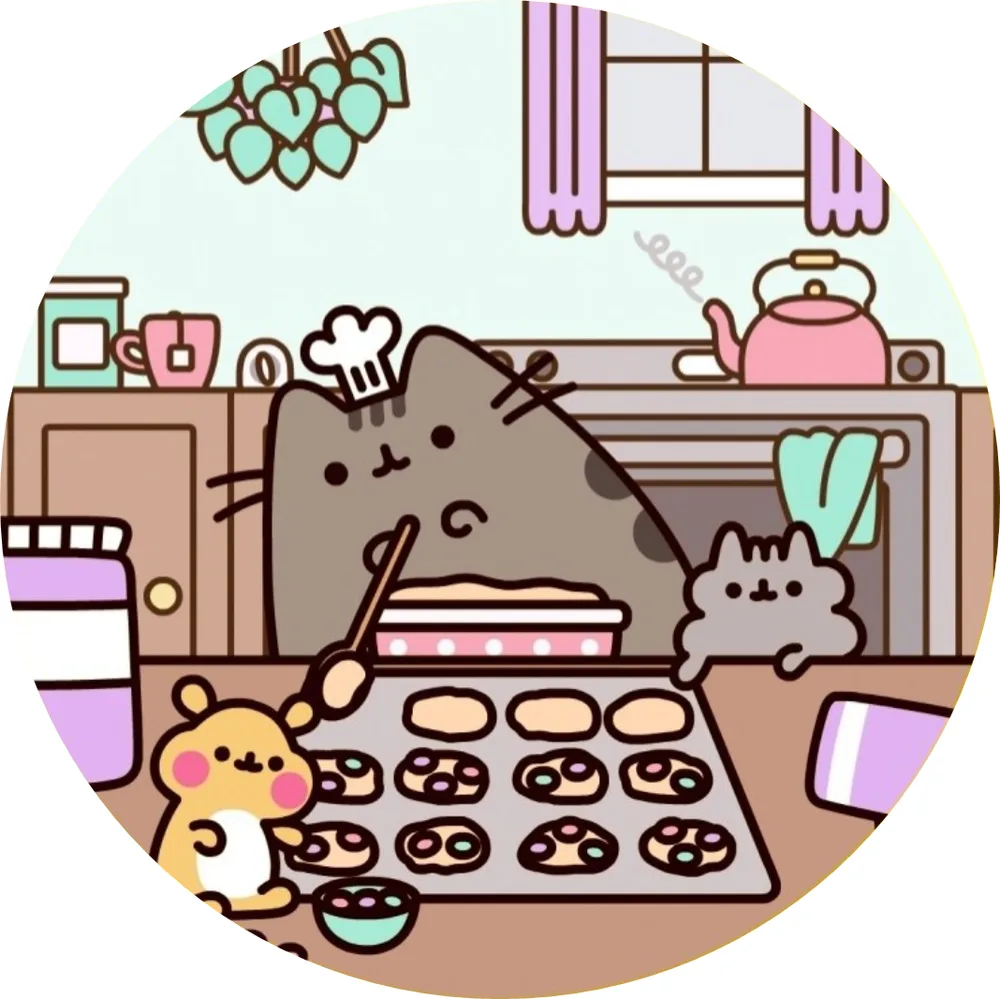 Pusheen – pečení sušenek – jedlý obrázek na dort – jedlý obrázek na dort