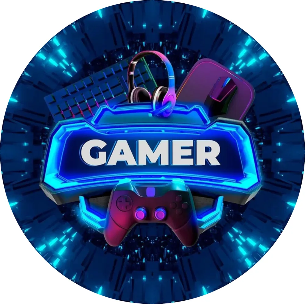 Gamer – neonový nápis – jedlý obrázek na dort – jedlý obrázek na dort