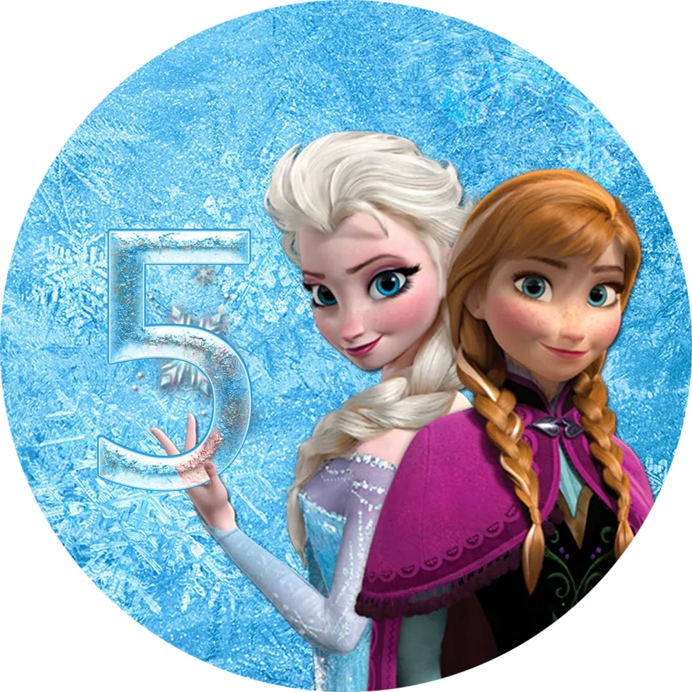 Frozen s číslicí 5 – jedlý obrázek na dort – jedlý obrázek na dort