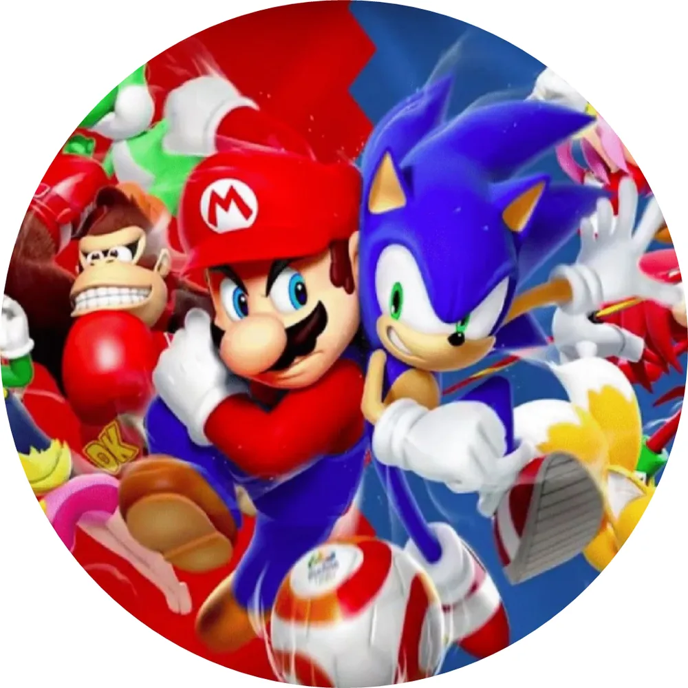 Super Mario a Sonic – jedlý obrázek na dort – jedlý obrázek na dort