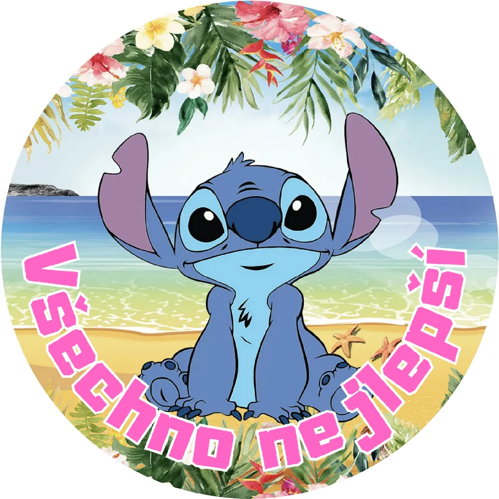 Lilo & Stitch Všechno nejlepší – jedlý obrázek na dort – jedlý obrázek na dort
