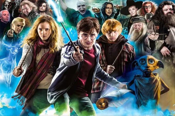 Harry Potter – postavy z filmů – jedlý papír na hranatý dort – jedlý obrázek na dort