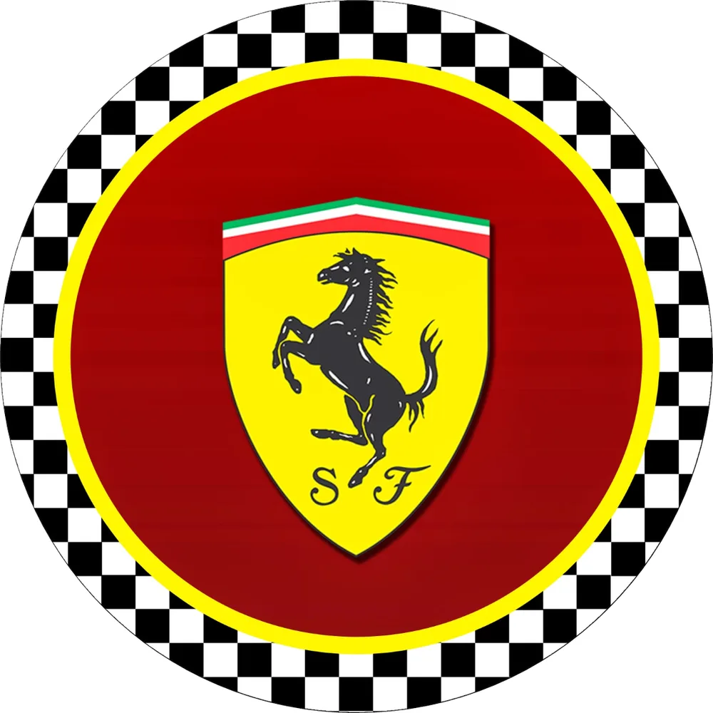 Ferrari – znak v šachovnici – jedlý obrázek na dort – jedlý obrázek na dort