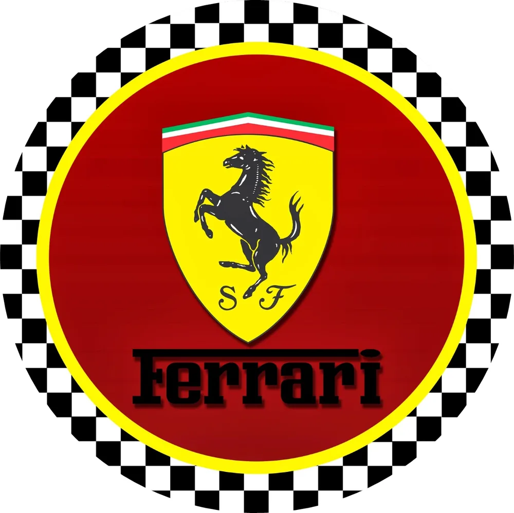 Ferrari – znak s nápisem – jedlý obrázek na dort – jedlý obrázek na dort