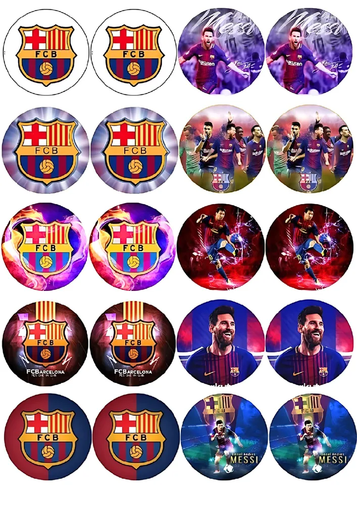 FC Barcelo – jedlý papír na cupcakes – jedlý obrázek na dort