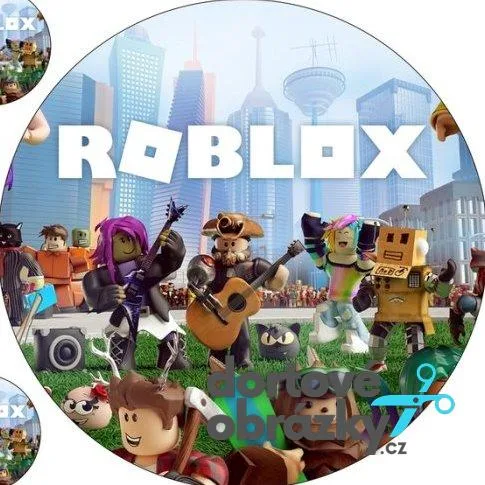 Roblox – velkoměsto s logem – jedlý obrázek na dort – jedlý obrázek na dort