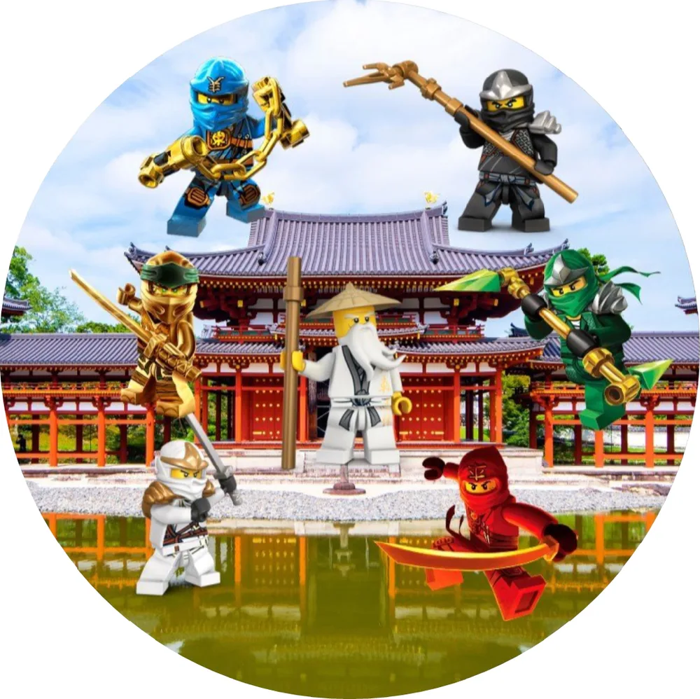 Lego Ninjago – nindžové u chrámu – jedlý obrázek na dort – jedlý obrázek na dort