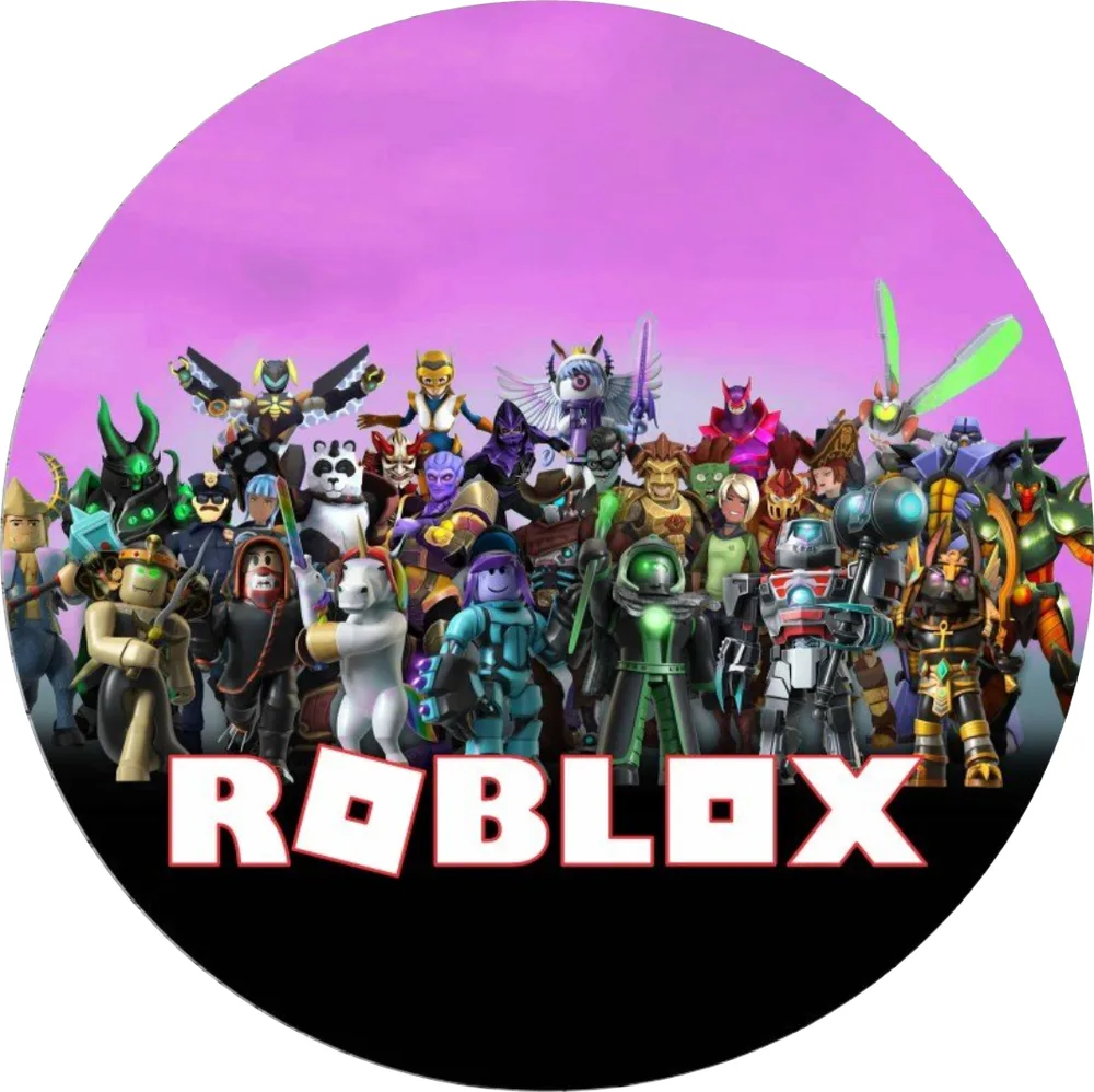 Roblox – armáda postav na fialovém – jedlý obrázek na dort – jedlý obrázek na dort