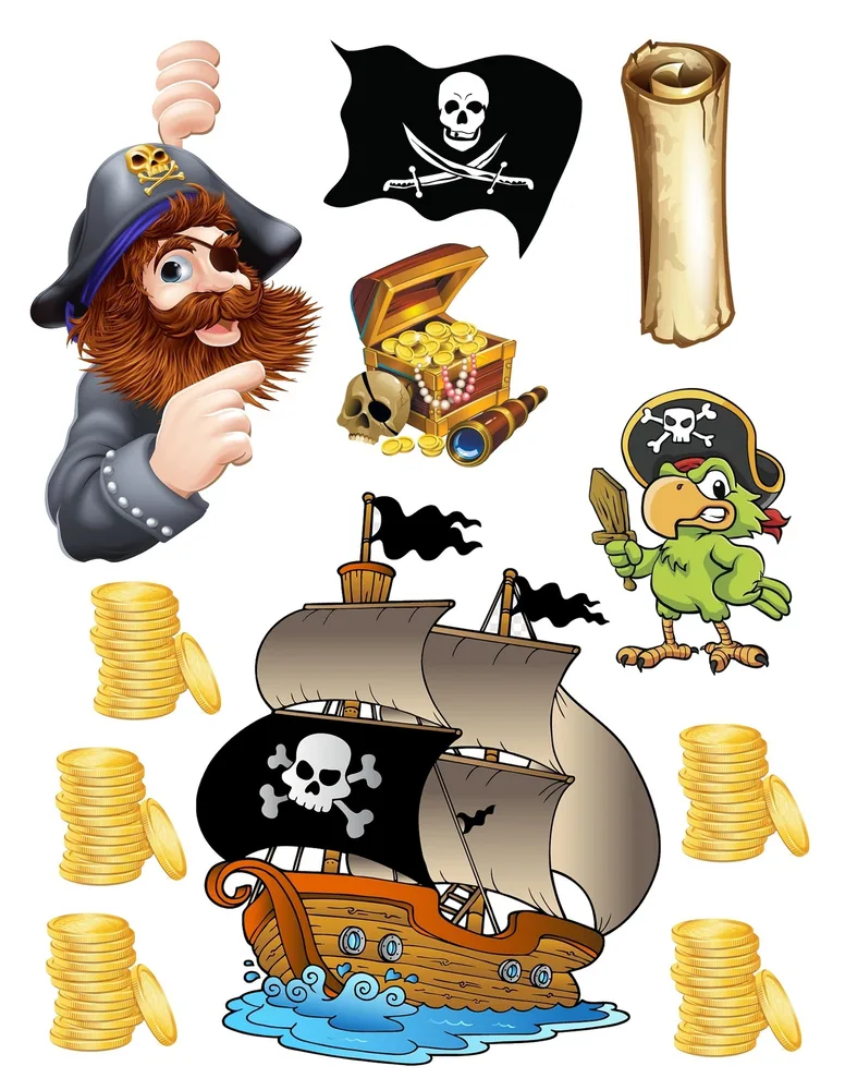 Piráti – jedlý papír na hranatý dort – jedlý obrázek na dort
