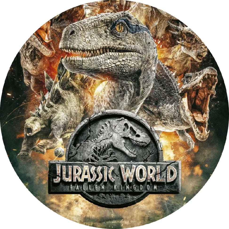 Dinosaur – Jurský svět s raptorem – jedlý obrázek na dort – jedlý obrázek na dort