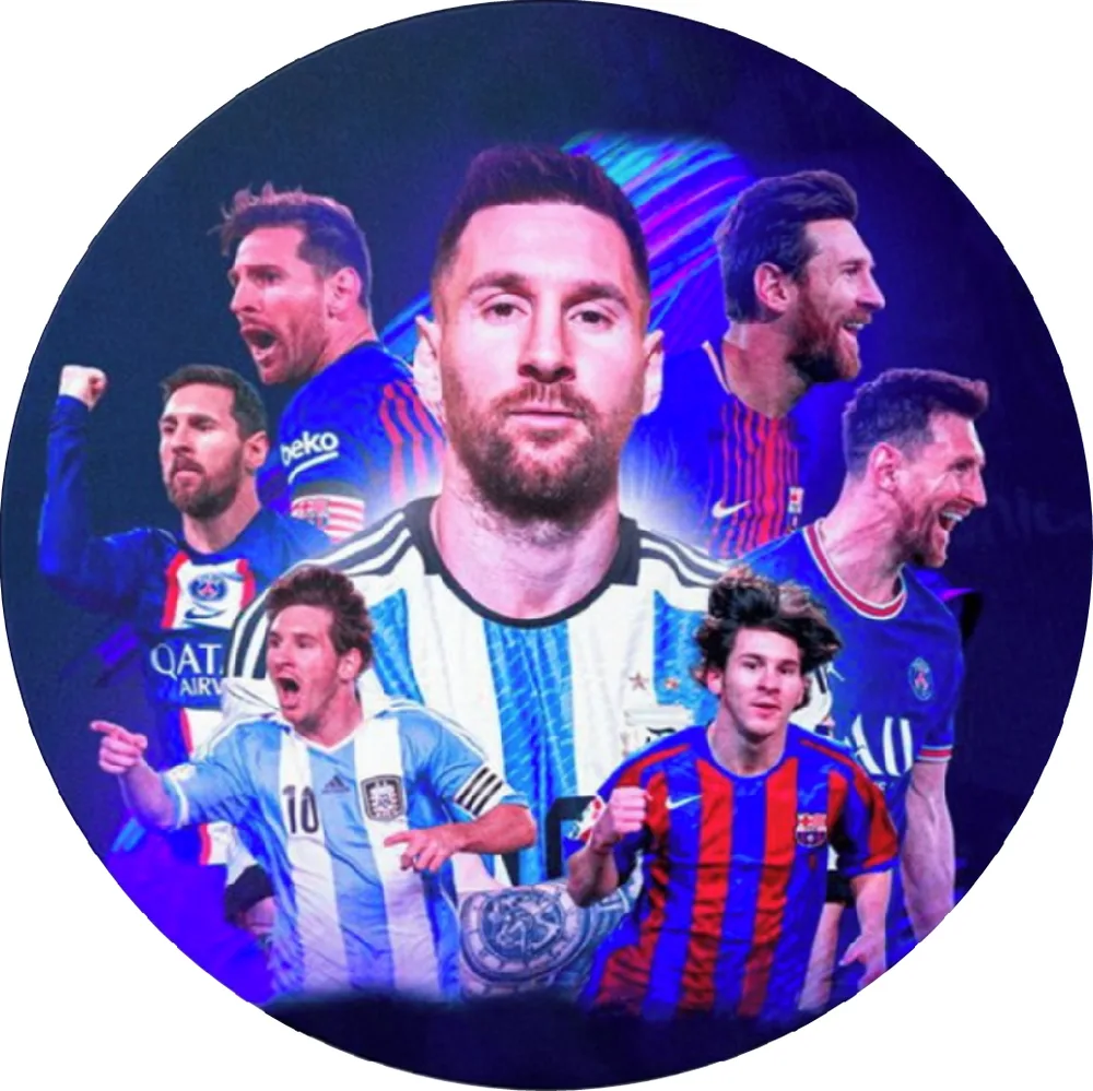 Lionel Messi – v dresech klubů – jedlý obrázek na dort – jedlý obrázek na dort
