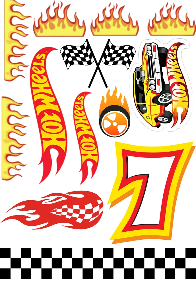 S číslem 0-9, Hot Wheels – jedlý papír k výřezu – jedlý obrázek na dort