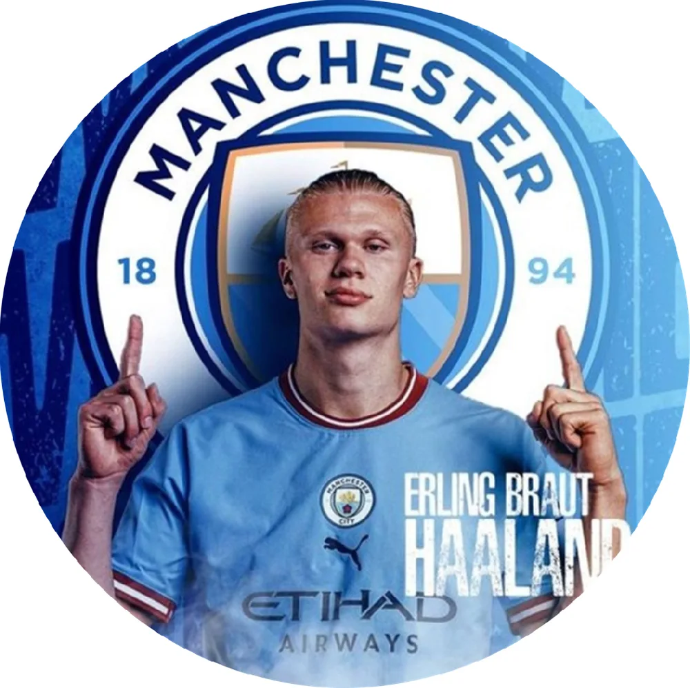 Manchester City – Haaland – jedlý obrázek na dort – jedlý obrázek na dort