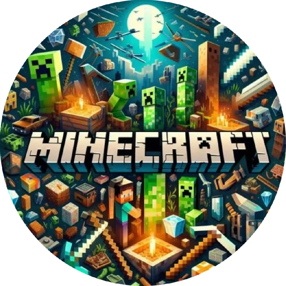 Minecraft – temné logo a creepeři – jedlý obrázek na dort – jedlý obrázek na dort
